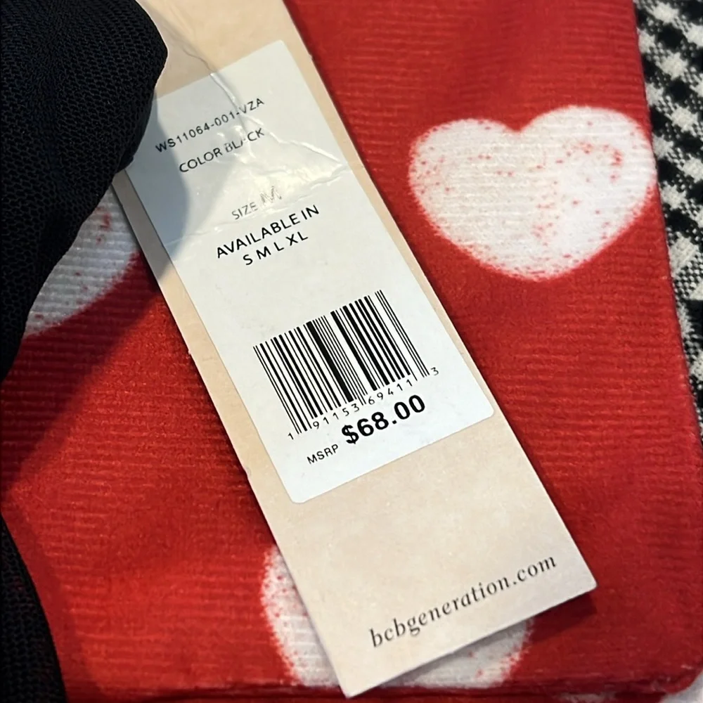 NWT Size Med. Black Bling push-up BCBG bodysuit. Snap closure - Picture 5 of 15